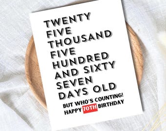 70TH BIRTHDAY CARD - Funny Punny Card for Dad Husband Grandpa