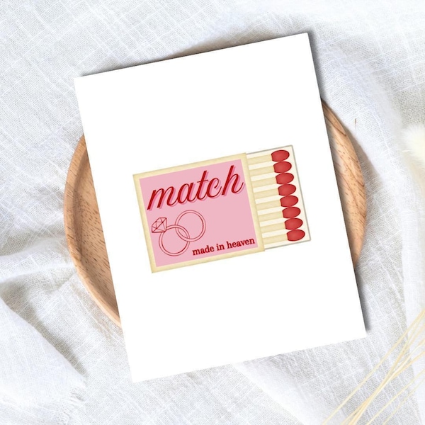 ENGAGEMENTKAART - Match Made In Heaven Gefeliciteerd-kaart