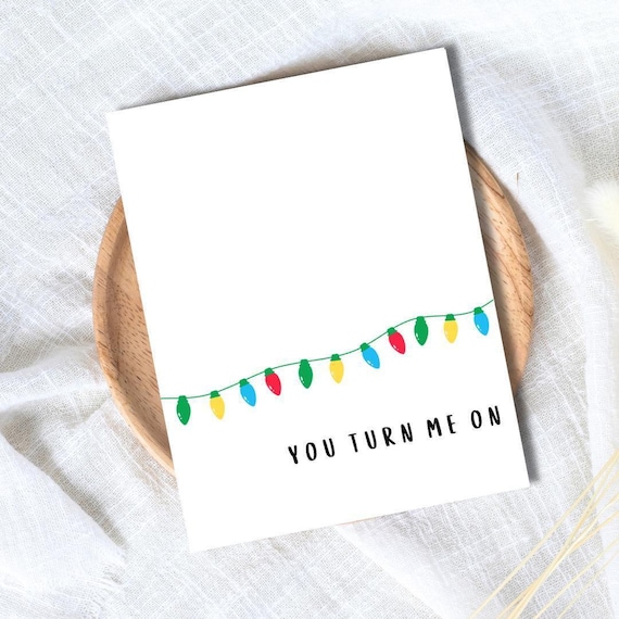 Funny Christmas Card - You Turn Me on Personalized Gift