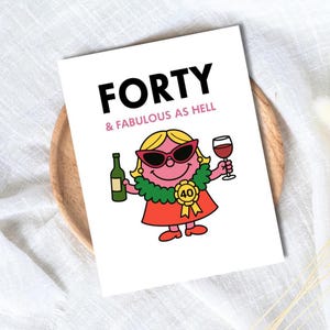 Carte 40e anniversaire - Cadeau d&#39;étape amusant pour femme