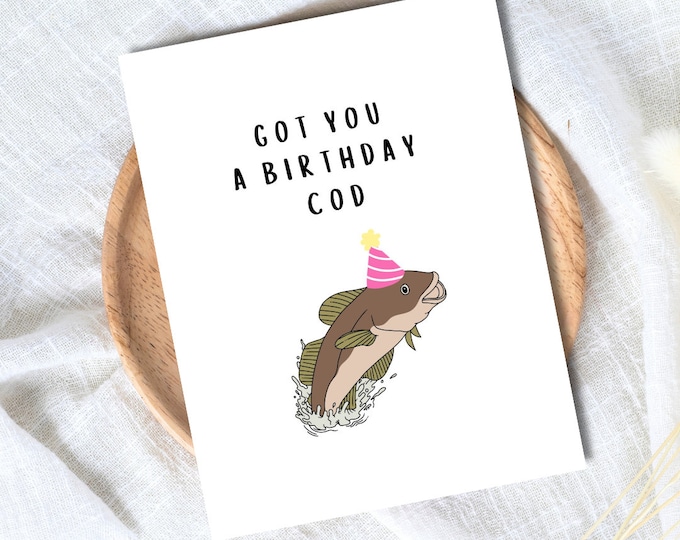 Funny Birthday Cod Birthday Card | Card For Him | Funny Rude Birthday Card | Birthday Gift for Dad or Boyfriend | Birthday Card | Funny Card