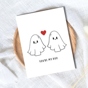 Du bist mein Boo | Gruselige Liebe Halloween Karte Geburtstagskarte für Mann Frau Freund Freundin Paare Partner Lustige Geburtstagskarte