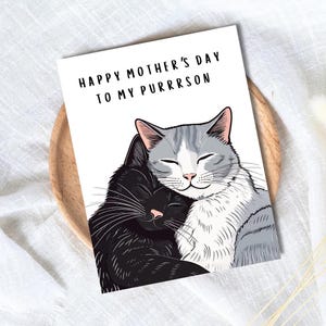 Bonne fête des mères à mon purrrson, carte sentimentale de fête des mères, nouvelle carte mère fête des mères, fête des mères maman pour elle, pour grand-mère, grand-mère