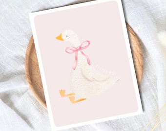 Little One Girl Baby Shower Card: Goose Congratulations