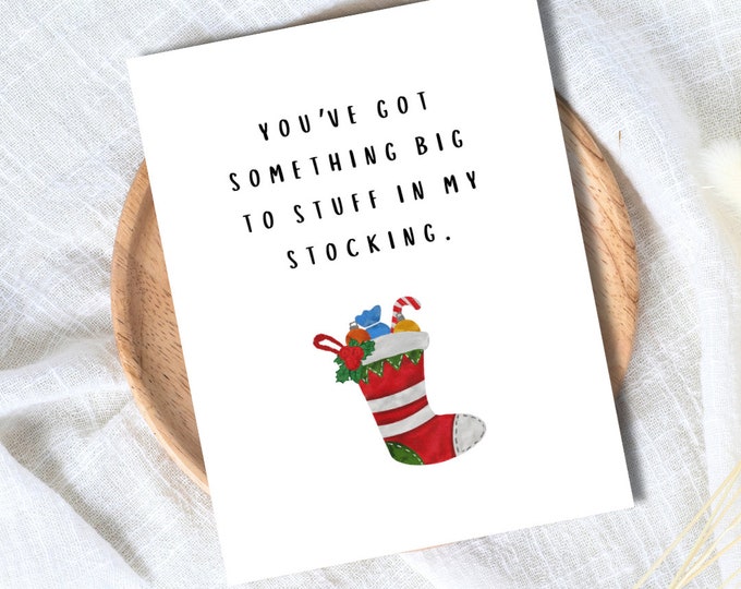 Stuff Me Funny Sexy Christmas Card, Boyfriend christmas card, Girlfriend, Christmas card for Wife, Husband, personalised Christmas Gift