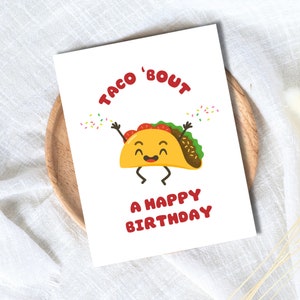 Carte d'anniversaire tacos drôle | Joyeux anniversaire tacos | Carte d'anniversaire drôle | Cadeau d'anniversaire pour femme mari | Carte Saint Valentin Pour Elle Lui