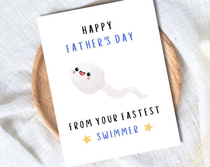 Happy Father's Day From Your Fastest Swimmer Father's Day For Dad Grandad Husband Birthday Cute Daddy Grandpa Grandfather