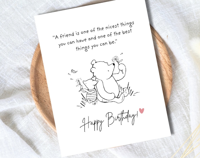 A Friend Is One Of The Nicest Things ,Bestie Birthday Card, Birthday Card For Best Friend, Friendship Card, gift box for friends birthday