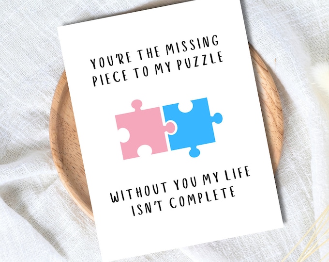 My Missing Puzzle Piece Birthday Card | Heartfelt Card | Funny Birthday Card | Birthday Gift for Wife Husband | Valentines Card For Her Him