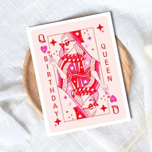 Carte d'anniversaire reine, joyeux anniversaire Bestie, carte Bestie, carte d'anniversaire pour meilleur ami, carte d'amitié, fille Bestie Bday, anniversaire d'amis