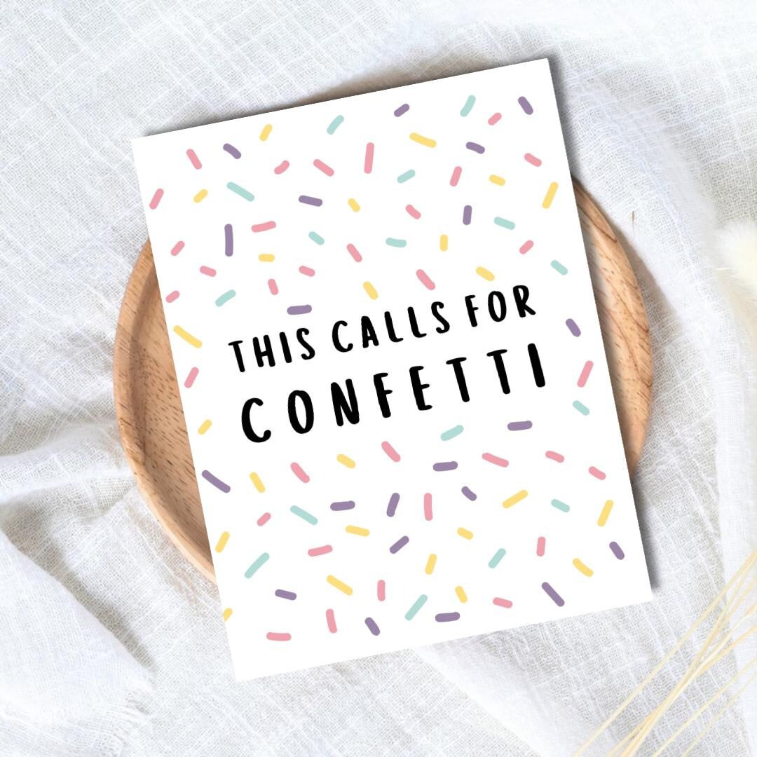 This Calls for Confetti Card Funny Gift for Her Him Funny ...