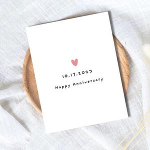 Personalized Anniversary Card - Cute Wedding Date Card