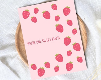 MOTHERS DAY CARD - Sweet Strawberry Gift For Mom
