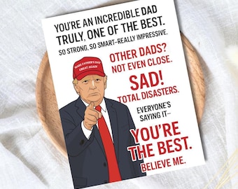Divertida tarjeta de Trump para el Día del Padre, Papá Abuelo, Frase para hacer que el Día del Padre vuelva a ser especial