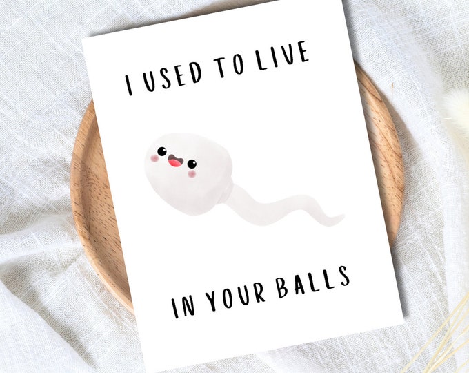 I Used To Live In Your Balls Happy Father's Day From Your Fastest Swimmer For Dad Grandad Husband Birthday Cute Daddy Grandpa Grandfather