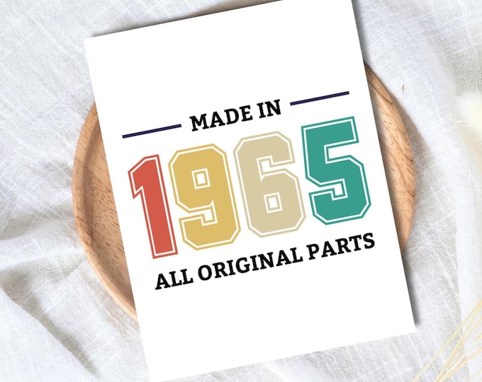 60th 1965 birthday card, Sixtieth birthday card, milestone birthday card, 60th birthday gift, gift for men, half a hundred, rude card