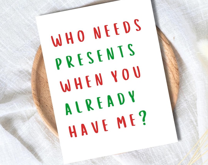 Funny Sexy Christmas Card Unwrap Me, Boyfriend christmas card, Girlfriend Christmas card for Wife, Husband, personalised Christmas Gift