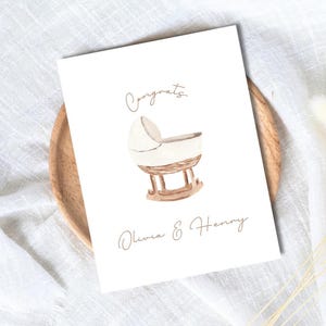 Carte personnalisée baby shower - Félicitations pour un nouveau bébé