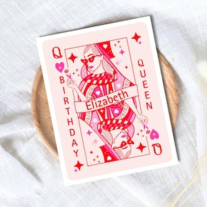 Personalised Birthday Card - Best Friend Queen