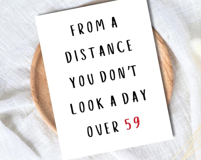 60th 1965 birthday card, Sixtieth birthday card, milestone birthday card, 60th birthday gift, gift for men, half a hundred, rude card