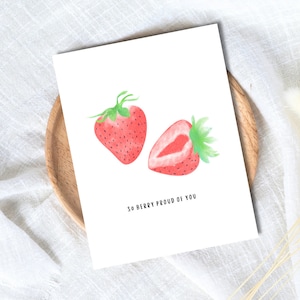 So Very Proud Of You Strawberry So Berry Proud - Lustige Glückwunschkarte, Abschlussfeier, Well Done, neuer Job, Promotion personalisierte Karte