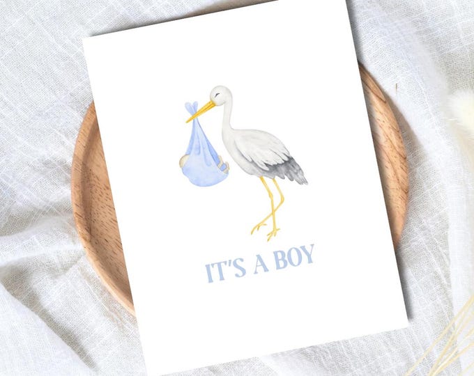 its a boy card, A New Baby Greeting Card, Pregnant, Congratulations, Baby Shower Card Daughter Niece Granddaughter Goddaughter Child Kids