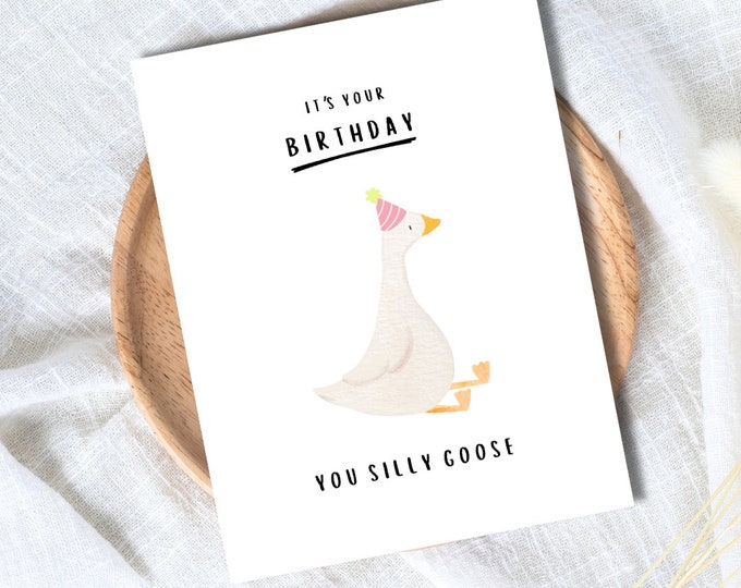 Silly Goose Birthday Card | In Love Card | Birthday Card For Husband Wife Boyfriend Girlfriend Mom Dad | Funny Birthday Card | Greeting Card