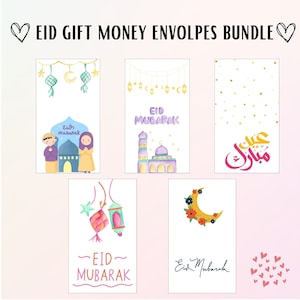 Eid Umschläge Bundle - Eid Geldumschläge Set - Eid Umschläge - Eid Mubarak Umschläge - Eid Geschenke Printable 6 Umschlag, digitaler Download, pdf