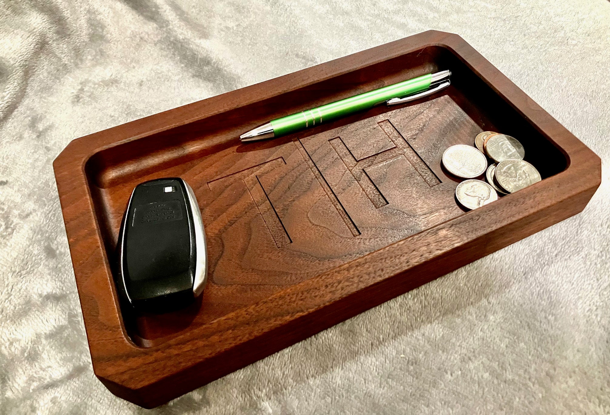 Father's Day Desk Organizer Wood Catchall Tray Etsy
