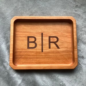 Personalized Wood Valet Tray, Engraved Wood Catchall Tray, Desk Organizer, Fathers Day, Personalized Gift, Gift for husband