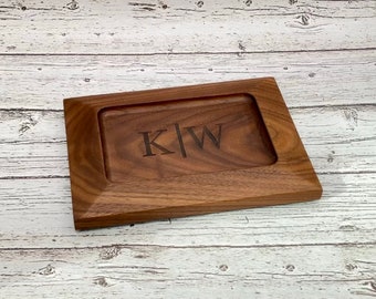 Personalized Wood Valet Tray, Engraved Wood Catchall Tray, Desk Organizer, Fathers Day, Personalized Gift, Gift for husband, Graduation Gift
