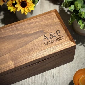 Wedding Memory Box, Wood Keepsake Box, Custom Engraved Wood Box, Bridal Shower Gift, Gift For Couple, Wedding Box, Anniversary Gift,