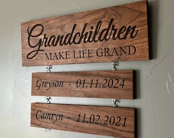Personalized Grandparent Sign, Grandkids Birthday Sign, Personalized Grandparent Gift, Grandparent Christmas gift, For Grandma, For Grandpa