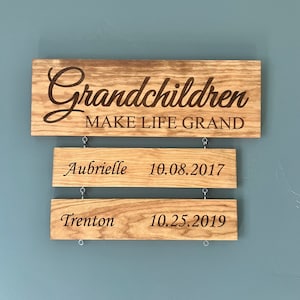Grandparent Sign/Grandkids Names/Birthdates, Custom Grandparent Gift, Grandparent Christmas gift, For Grandma, For Grandpa, Mom Gift