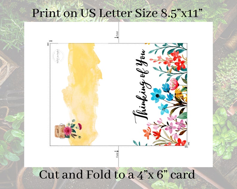 Printable 4”x6” Greeting Card - Thinking of You - Etsy