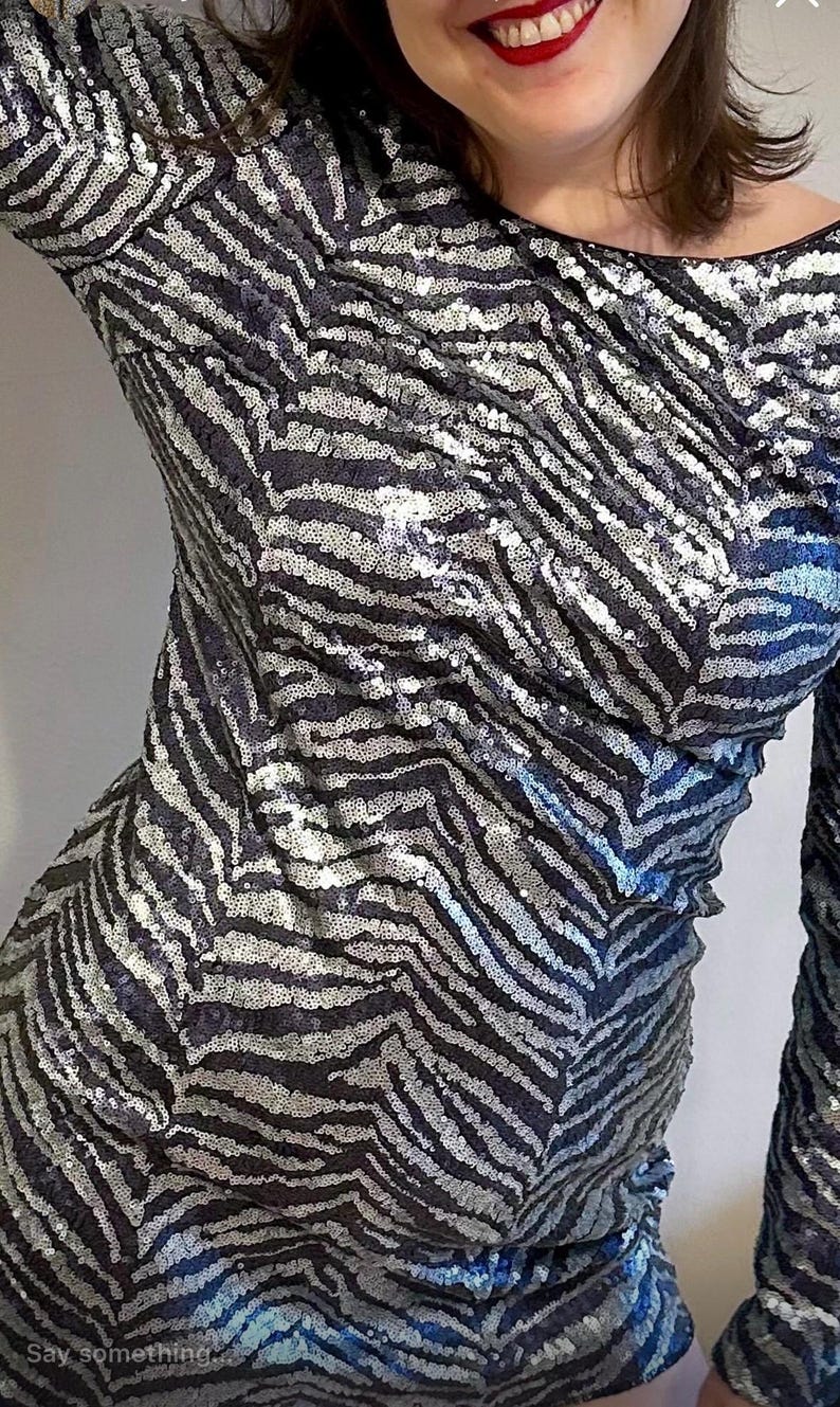 Major Sparkle! Urban Outfitters Sequin Minidress Siz M image 3