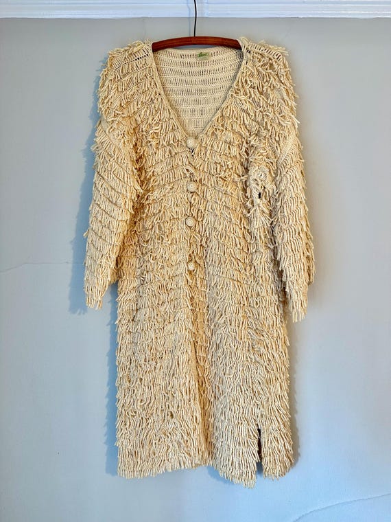 Statement Jacket! Vintage Haystack Fringe, Size L… - image 3