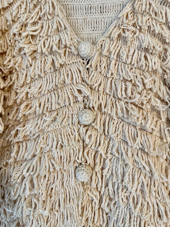 Statement Jacket! Vintage Haystack Fringe, Size L… - image 4