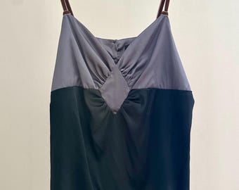 Elegant stretch silk tank with velvet straps! Mossimo Size M