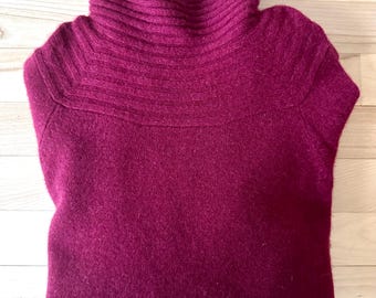 Strenesse 100% Cashmere Sweater Dress. M/L, rich mulberry color