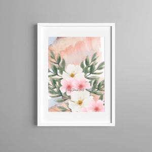Blush & Bloom Botanical Print – Watercolor Floral Wall Art