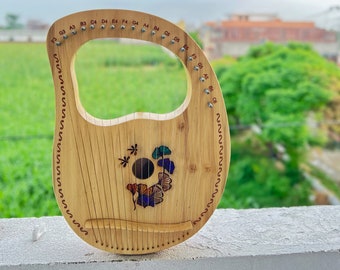 Versatile 19 String Lyre Harp, Portable Wood Instrument for Kids and Adults - A Musical Gift That Lasts a Lifetime