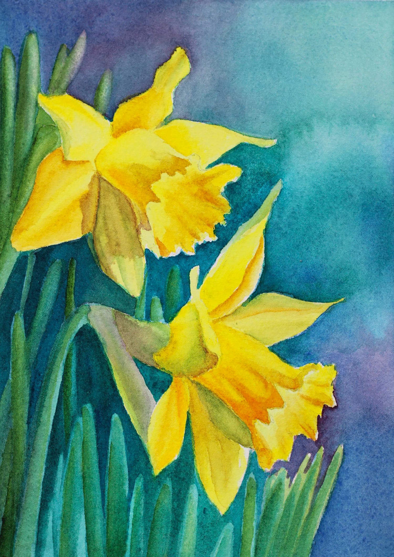Daffodil Watercolor Print Etsy