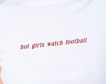 T-shirt de football pour fille sexy, haut court pour bébé, chemise universitaire pour le jour du match, tenue tendance avec hayon
