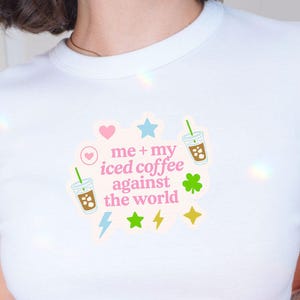 Iced Coffee Baby Tee: Kawaii Y2K Crop Top