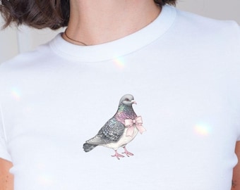 Taube T-Shirt, Brieftaube, Taube Shirt, Brieftaube, Haustier Taube, Taube Liebhaber Geschenk, 90er Jahre Y2K Baby T-Shirt, trendiges Kleid für Frau