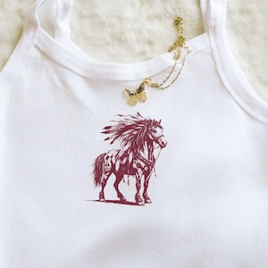 Débardeur rétro Tallahassee Florida Horse, chemise graphique mascotte tribale, haut Game Day vintage