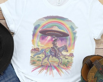 Metal Space Cowgirl T-Shirt: Cosmic Western Tee