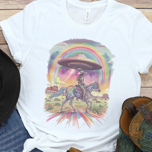 Metal Space Cowgirl-T-shirt: Cosmic Western-T-shirt