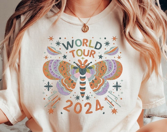 Boho World Tour 2024 T-shirt, Concert Shirt, Music T-Shirt, Gift For Her, Band Tee, Vintage Shirt, Rock Band Shirt, Guitar Shirt, Celestial